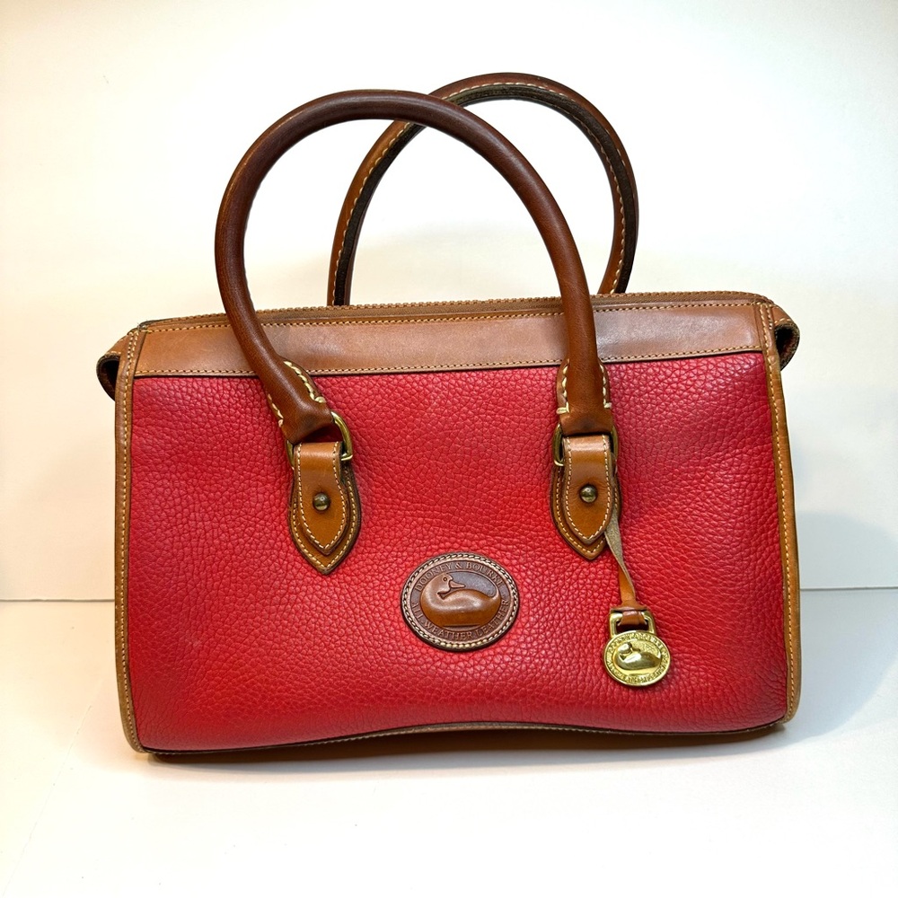 Dooney & Bourke Vintage Red Pebble All Weather Leather Satchel Made‎ in USA